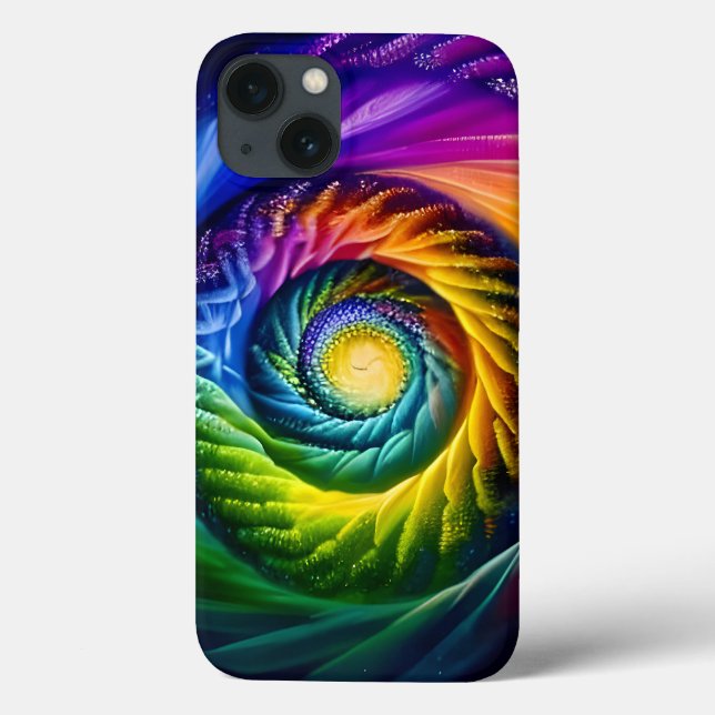 Coques Case-Mate iPhone Spirale sortante arc-en-ciel (Verso)