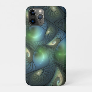 Case-Mate iPhone Case Spirales Turquoise Beige Vert Abstrait Fractal Art