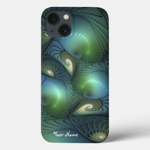 Case-Mate iPhone Case Spirales Turquoise Beige Vert Abstrait Nom fractal