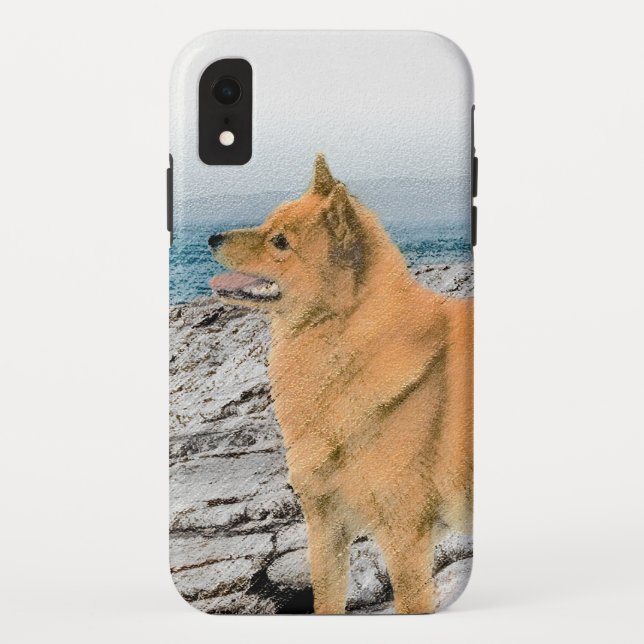 Coques Case-Mate iPhone Spitz finlandais à Seashore Peinture - Chien Art (Dos)