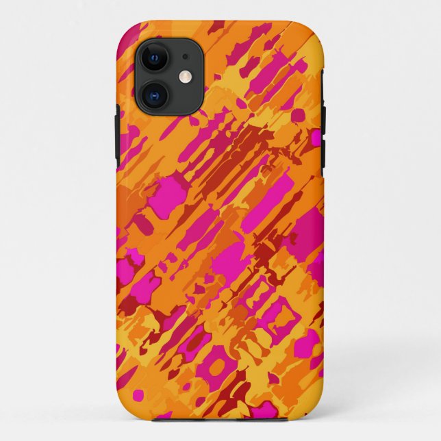 Coques Case-Mate iPhone Splatter Design - rose orange (Dos)