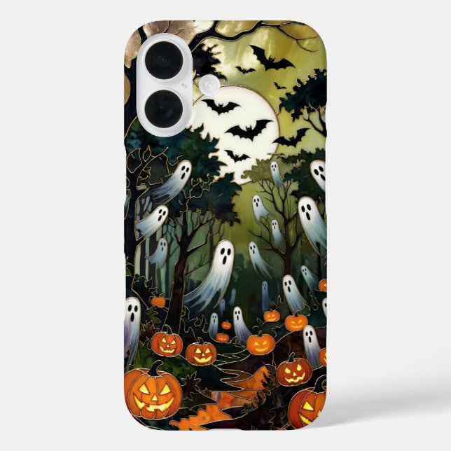Coques Case-Mate iPhone Spooky Halloween Phone Case Ghost Pumpkin Forest (Verso)