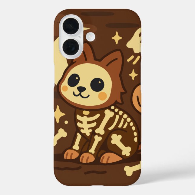Coques Case-Mate iPhone Spooky Skeleton Cat and Ghost  (Verso)