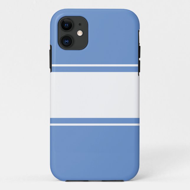 Coques Case-Mate iPhone Sportif Large Blancs De Course Sur Bleu Léger (Dos)