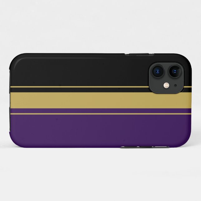 Coques Case-Mate iPhone Sportif Raffiné Bandes de Course Noir Violet Brun (Dos (Horizontal))