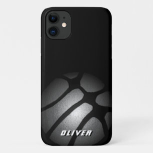 Case-Mate iPhone Case Sports de basket-ball en argent métallique