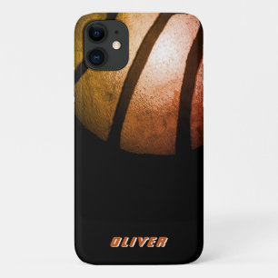 Case-Mate iPhone Case Sports de basket-ball en métal noir orange