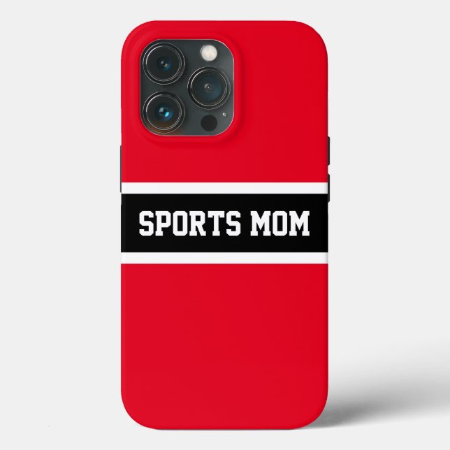 Coques Case-Mate iPhone SPORTS MOM amusant Rouge clair Noir Blanc rayures (Verso)