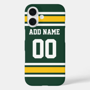 Coque Pour iPhone 16 Sports Team Football Jersey Green Nom Numéro