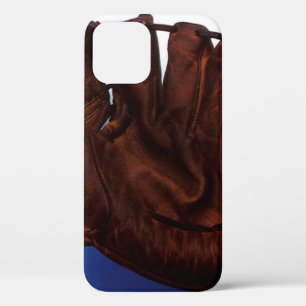 Coque iPhone 12 Sports Vintage, Gant de Baseball en Cuir Antique