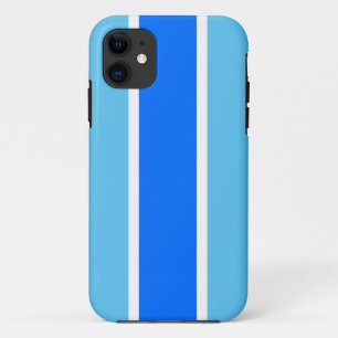 Case-Mate iPhone Case Sporty Bright Two Tone Bleu Blanc Stripes