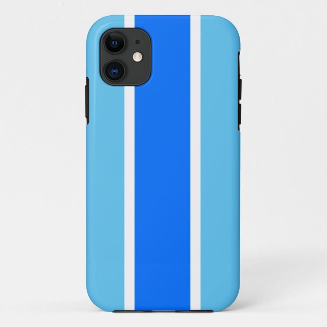 Coques Case-Mate iPhone Sporty Bright Two Tone Bleu Blanc Stripes (Dos)