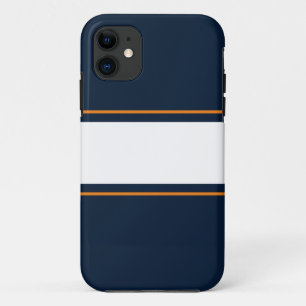 Case-Mate iPhone Case Sporty Large Blanc Orange Marine Blue Racing Strip