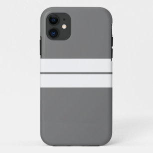 Case-Mate iPhone Case Sporty Professional Grey Twin White Racing Stripes