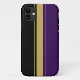 Case-Mate iPhone Case Sporty Raffiné Black Purple Brown Racing Stripes
