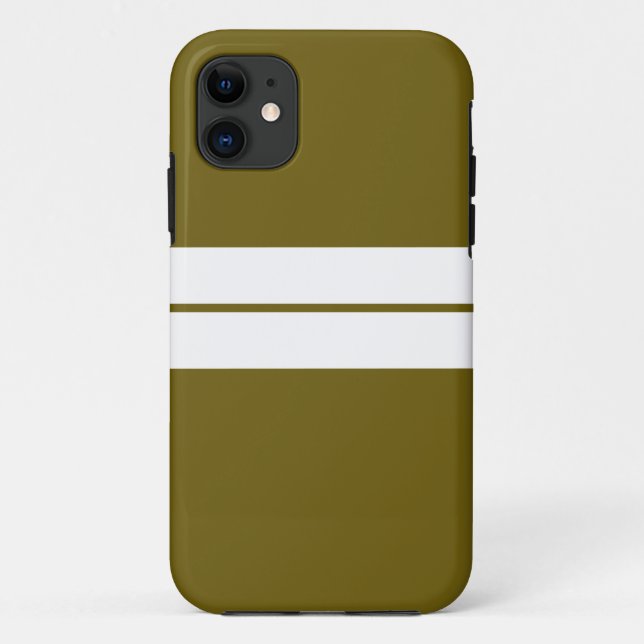 Coques Case-Mate iPhone Sporty Twin White Racing Stripes Olive Arrière - p (Dos)