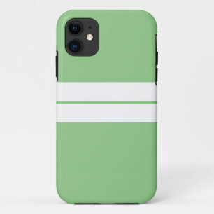 Case-Mate iPhone Case Sporty Twin White Racing Stripes Sur Vert Clair