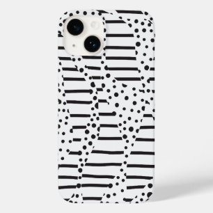 Coque Case-Mate iPhone Spots et bandes 2 en noir et blanc