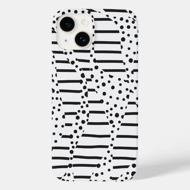 Coques Case-Mate iPhone Spots et bandes 2 en noir et blanc (Verso)