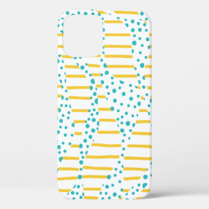Case-Mate iPhone Case Spots et bandes 2 en Turquoise, Jaune et Blanc