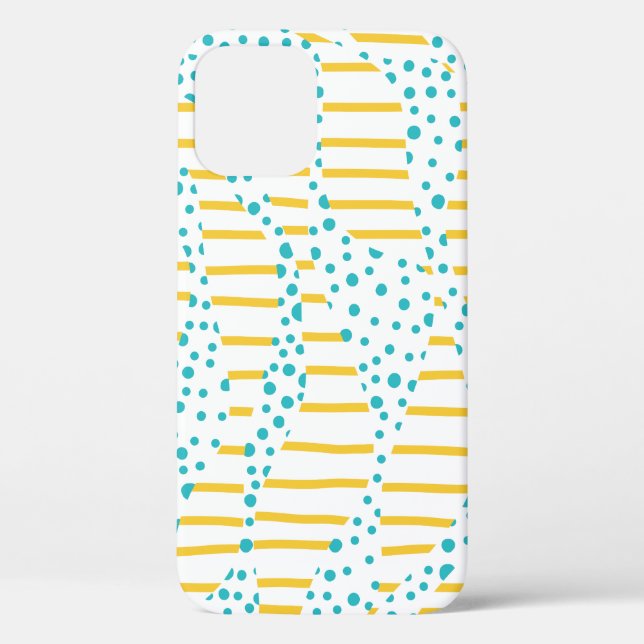 Coques Case-Mate iPhone Spots et bandes 2 en Turquoise, Jaune et Blanc (Verso)