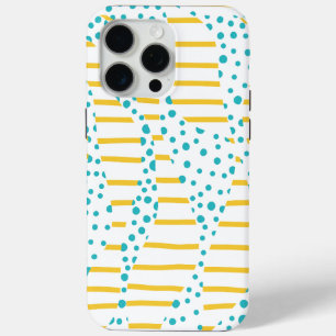 Coque Case-Mate iPhone Spots et bandes 2 en Turquoise, Jaune et Blanc