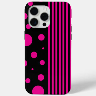 Coque Case-Mate iPhone Spots et rayures en Magenta et noir