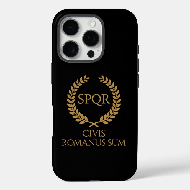 Coques Case-Mate iPhone SPQR Roman Emblem – Civis Romanus Sum Laurel Crest (Verso)