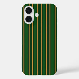 Coque Pour iPhone 16 Springbok vert et or bonbons rayures
