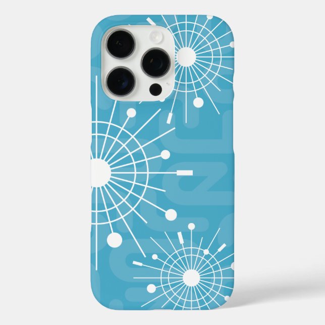 Coques Case-Mate iPhone Sputnik atomique moderne Snowflake Noël Aqua (Verso)
