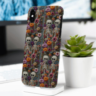 Coque iPhone 16 Pro Max Squelette Broderie Florale Style iPhone/coque ipad