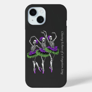 Coque Case-Mate iPhone Squelette de ballerine pourpre vert poursuivant le