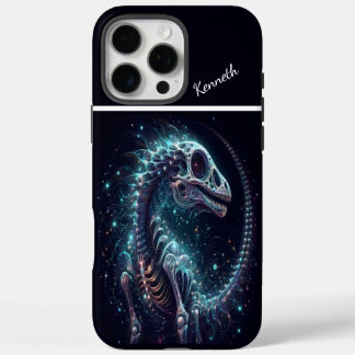 Coque iPhone 16 Pro Max Squelette de dinosaure cosmique