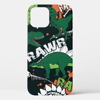 Case-Mate iPhone Case Squelette de dinosaure. Motif de grunge vintage