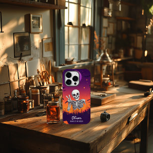 Coque Case-Mate iPhone Squelette d'Halloween "Os de folie !" Signe de pai