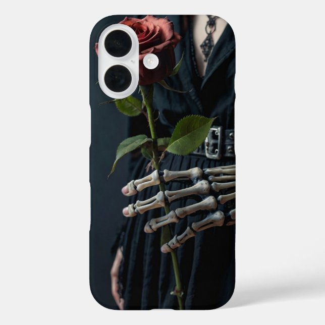Coques Case-Mate iPhone Squelette gothique Rose Halloween (Verso)