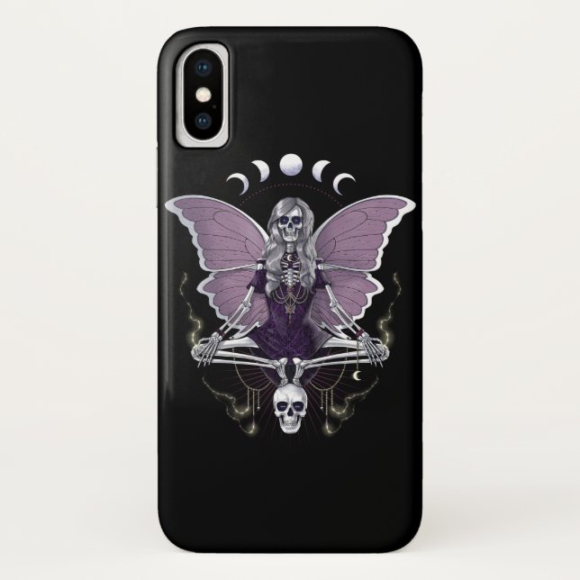 Coques Case-Mate iPhone Squelette papillon Goth (Dos)