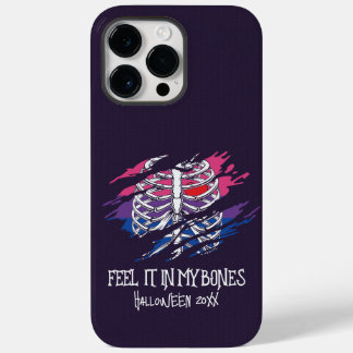 Coque Case-Mate iPhone Squelette sur Drapeau Bisexuel Couleurs Arrière -