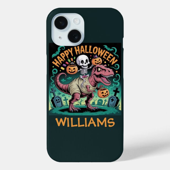 Coques Case-Mate iPhone Squelette sur T-Rex momie – Cavalier Dino effrayan (Verso)