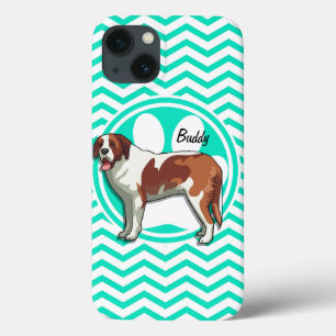 Coque Case-Mate iPhone St Bernard ; Aqua Chevron vert