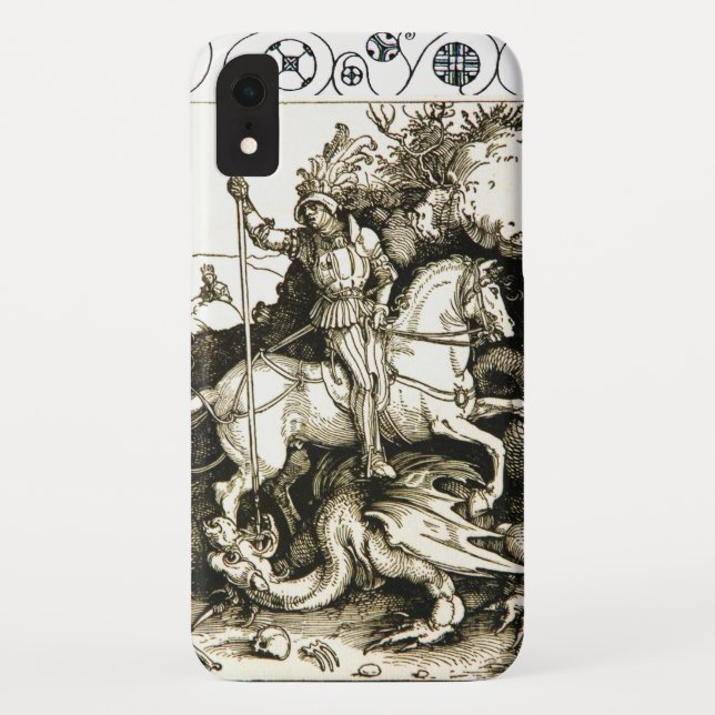 Coques Case-Mate iPhone ST. GEORGE ET DRAGON, Noir Blanc (Dos)