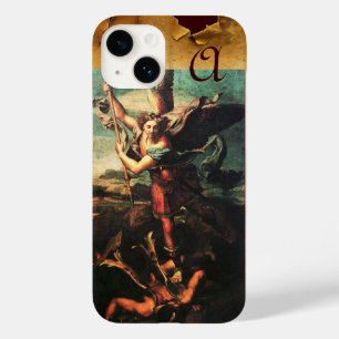 Coque Pour iPhone 14 St MICHAEL ARCHANGEL VANGUISHING SATAN Monogramme