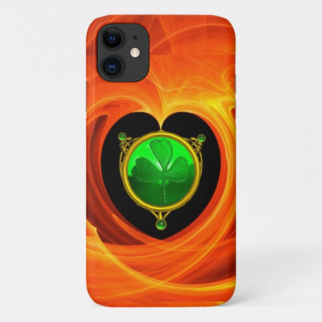 COQUES Case-Mate iPhone ST PATRICK'S DAY CELTIC HEART, SHAMROCK EN ORANGE (Dos)