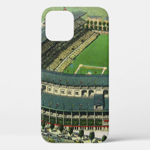 Coque iPhone 12 Stade de baseball vintage, Vue aérienne