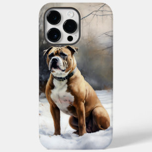 Coque Case-Mate iPhone Staffordshire Bull Terrier Laisser neiger Noël