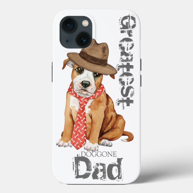 Coques Case-Mate iPhone Staffordshire Bull Terrier Papa (Verso)
