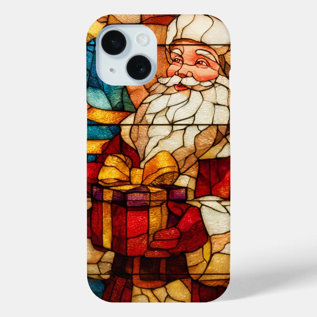 Coques Case-Mate iPhone Stained Glass Santa (Verso)