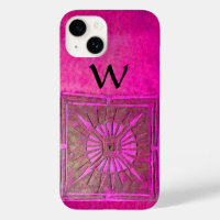 STAR DU MATIN, Rose, Noir, Fuchsia Monogramme