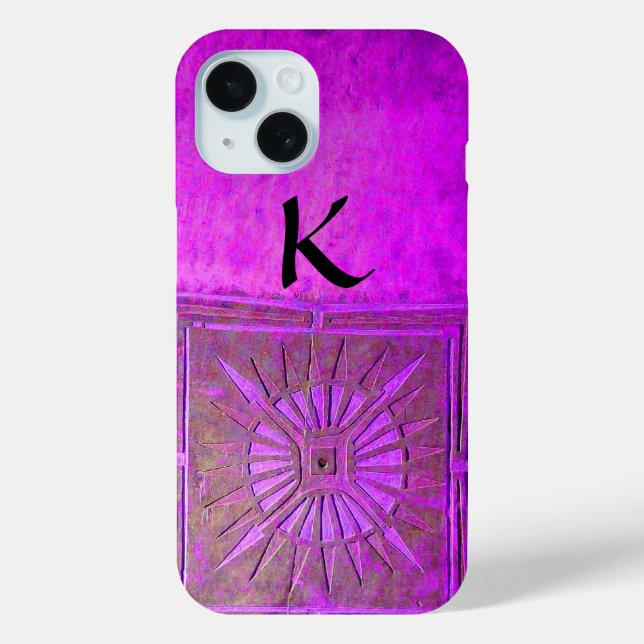 Coques Case-Mate iPhone STAR DU MATIN, Violet, Noir, Monogramme (Verso)