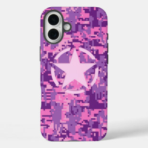 Coque Pour iPhone 16 Plus Star on Girl Hot Pink Camo